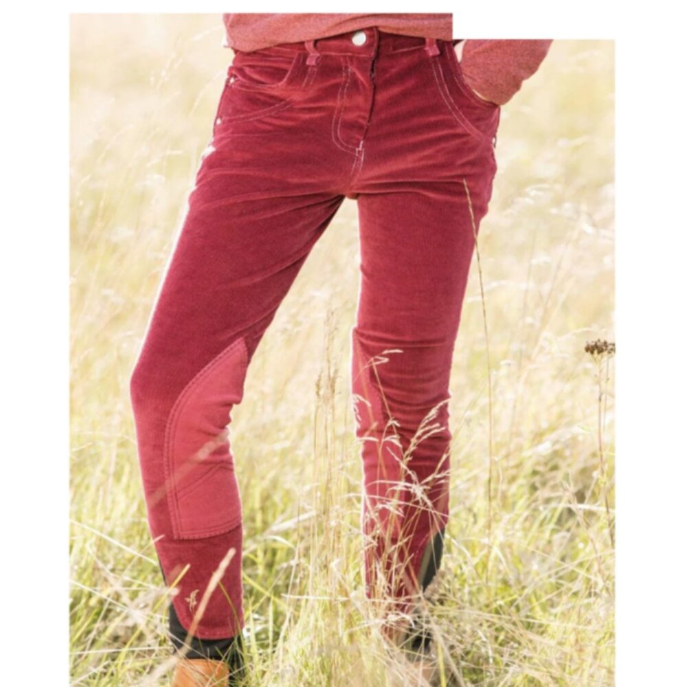 NWT Horseware Ireland girls knit corduroy‎ breeches equestrian riding pants XL